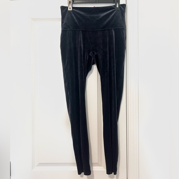 SPANX High Waisted Velvet Leggings Navy Blue - Picture 2 of 7